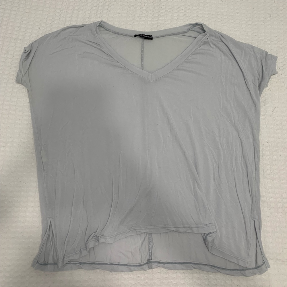 Brandy Melville light blue v neck tee, one size